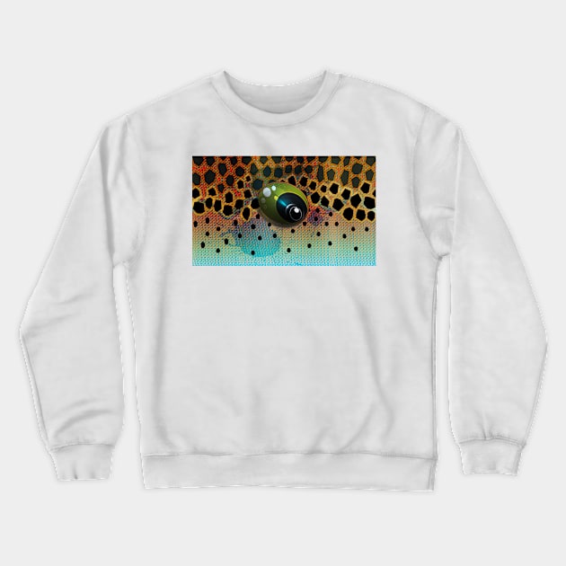 Rainbow Trout Eye Crewneck Sweatshirt by MikaelJenei